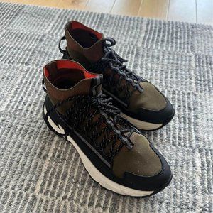 Moncler khaki monte runner high shoes - 37.5